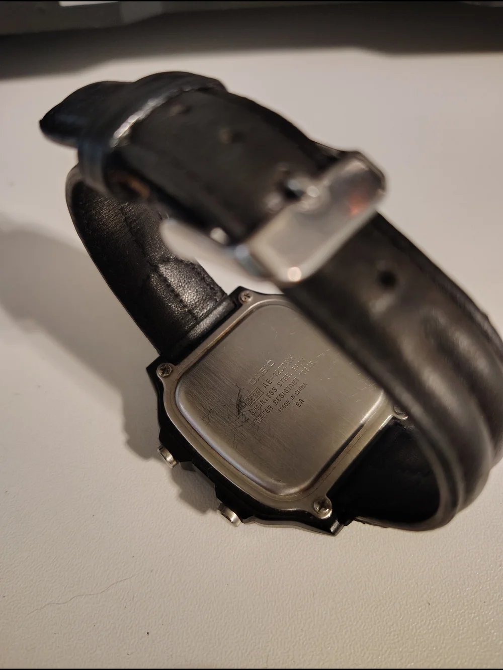 Casio Black Digital Sport Watch with Leather Strap
